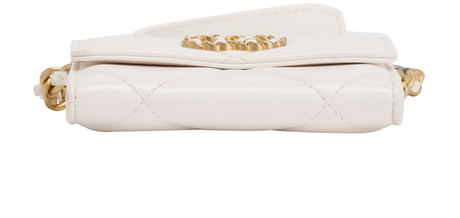 19 Card Holder On Chain, &pound;1,200, Handbags, White, Leather, Top view